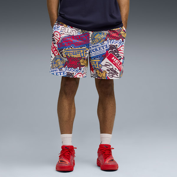 HooperHotline AOP 7" Shorts Men, For All Time Red-AOP, extralarge